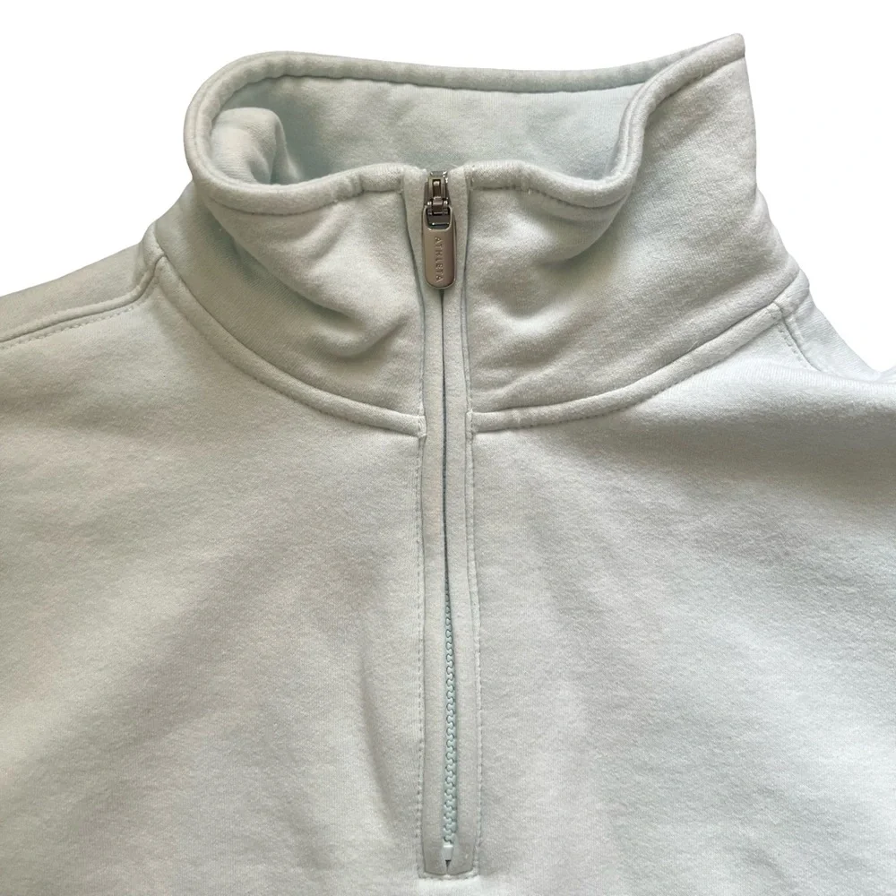 Athleta Light Blue/Green Half-Zip Crewneck Sweatshirt XXS